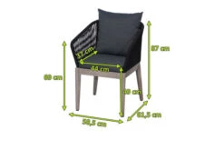 Ploß Arendal Diningsessel, Schwarz/grau, Rope/FSC-Akazie, 58,5x61,5x87cm, Inkl. Polster -Kettler Verkaufsgeschäft 21640 5.jpg