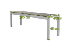 VILLANA Bank, Silber, Alu/Holzimitat, 135x40x45 Cm, Für Bis Zu 3 Personen 9 VILLANA Bank, Silber, Alu/Holzimitat, 135x40x45 Cm, Für Bis Zu 3 Personen -Kettler Verkaufsgeschäft 21645 mass.jpg