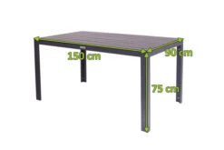 VILLANA Esstisch, Anthrazit/schwarz, Alu/Holzimitat, 150x90cm, Rechteckig -Kettler Verkaufsgeschäft 21647 mass.jpg