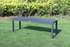 VILLANA Bank, Anthrazit, Alu/Holzimitat, 135x40x45 Cm, Für Bis Zu 3 Personen