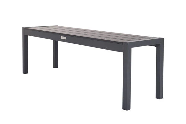 VILLANA Bank, Anthrazit, Alu/Holzimitat, 135x40x45 Cm, Für Bis Zu 3 Personen 2 VILLANA Bank, Anthrazit, Alu/Holzimitat, 135x40x45 Cm, Für Bis Zu 3 Personen – Bild 2