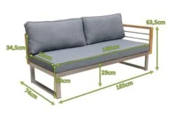 OUTFLEXX 2-Sitzer Sofa, Natur / Grau, FSC-Teak / Edelstahl / Olefin, 165x74x64 Cm, Armlehne Links -Kettler Verkaufsgeschäft 21650 5 mass.jpg
