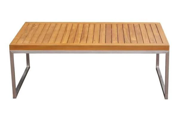 OUTFLEXX Kaffeetisch, Natur, FSC-Teak / Edelstahl, 110x60x40 Cm 4 OUTFLEXX Kaffeetisch, Natur, FSC-Teak / Edelstahl, 110x60x40 Cm – Bild 4