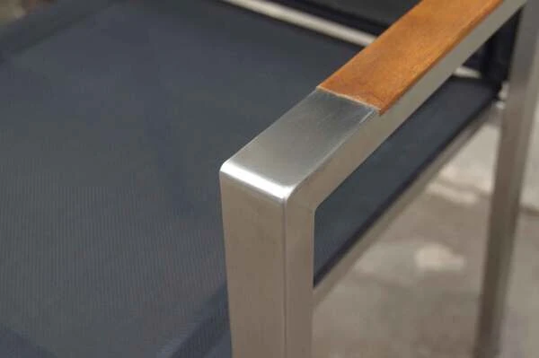 OUTFLEXX Stapelsessel, Schwarz, FSC-Teak / Edelstahl / Textilene, 63x57x93 Cm 6 OUTFLEXX Stapelsessel, Schwarz, FSC-Teak / Edelstahl / Textilene, 63x57x93 Cm – Bild 6