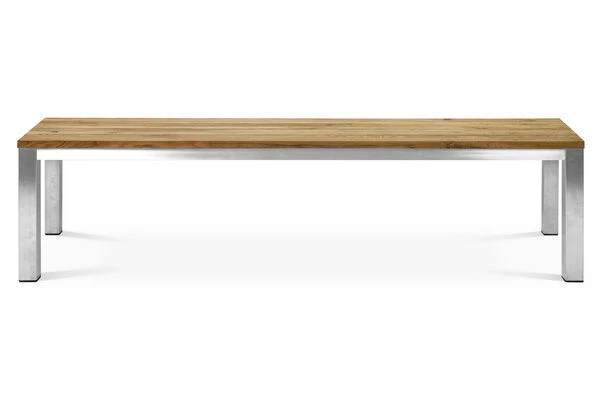 OUTFLEXX Classic Bank, Silber/natur, Edelstahl/recycled FSC-Teak, 200 X 40 X 45 Cm 2 OUTFLEXX Classic Bank, Silber/natur, Edelstahl/recycled FSC-Teak, 200 X 40 X 45 Cm – Bild 2