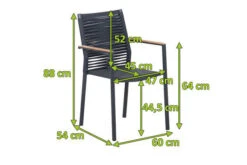 OUTFLEXX Theo Dining Sessel, Dunkelgrau, Alu/FSC®-Teakholz/Rope, 54 X 60 X 88 Cm -Kettler Verkaufsgeschäft 21825 mass.jpg