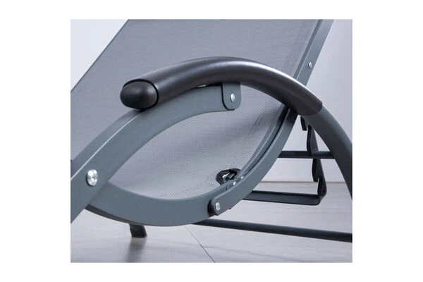 LECO Sonnenliege, Grau, Aluminium/Textilene 6 LECO Sonnenliege, Grau, Aluminium/Textilene – Bild 6