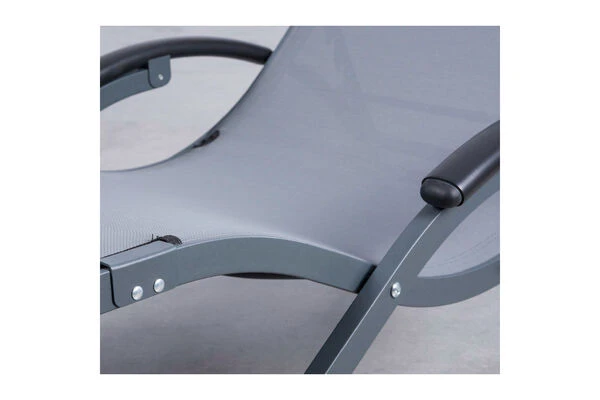 LECO Sonnenliege, Grau, Aluminium/Textilene 7 LECO Sonnenliege, Grau, Aluminium/Textilene – Bild 7
