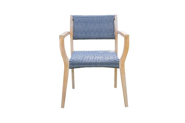 OUTFLEXX Armlehnensessel, Natur/grau, Akazie/Geflecht, 60 X 56 X 83,5 Cm, Stapelbar 2 OUTFLEXX Armlehnensessel, Natur/grau, Akazie/Geflecht, 60 X 56 X 83,5 Cm, Stapelbar – Bild 2