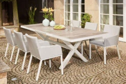 SIENA GARDEN Sincro Ausziehtisch, Matt Weiß-grau/washed Grey, Alu/Keramik, 200/260x100 Cm, Synchroner Auszugsmechanismus -Kettler Verkaufsgeschäft 21998 1.jpg