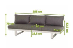 SIENA GARDEN Avenia Dining-Bank/Liege, Matt Weiß-grau/stone Grey, Aluminium, 73x195x70 Cm, Inkl. Sitz-und Rückenkissen -Kettler Verkaufsgeschäft 21999 5.jpg