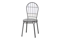 Neu eingetroffen 11 SIENA GARDEN Como Stapelstuhl, Matt Schwarz, Stahl/Keramik, 49x43x93,5 Cm, Mit Mosaikoptik