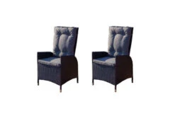 Neu eingetroffen 9 OUTFLEXX 2er Set Dining Sessel, Schwarz, Polyrattan, Je 55 X 65 X 112 Cm, Rücken Stufenlos Verstellbar