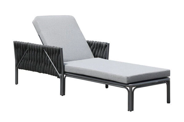 OUTFLEXX Mermaid Loungeliege, Anthrazit, Aluminium/XL Rope, 75x56x65 Cm, Inkl. Polster 2 OUTFLEXX Mermaid Loungeliege, Anthrazit, Aluminium/XL Rope, 75x56x65 Cm, Inkl. Polster – Bild 2