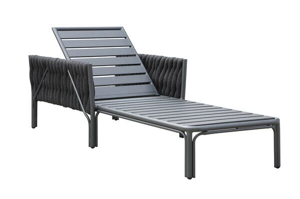 OUTFLEXX Mermaid Loungeliege, Anthrazit, Aluminium/XL Rope, 75x56x65 Cm, Inkl. Polster 3 OUTFLEXX Mermaid Loungeliege, Anthrazit, Aluminium/XL Rope, 75x56x65 Cm, Inkl. Polster – Bild 3