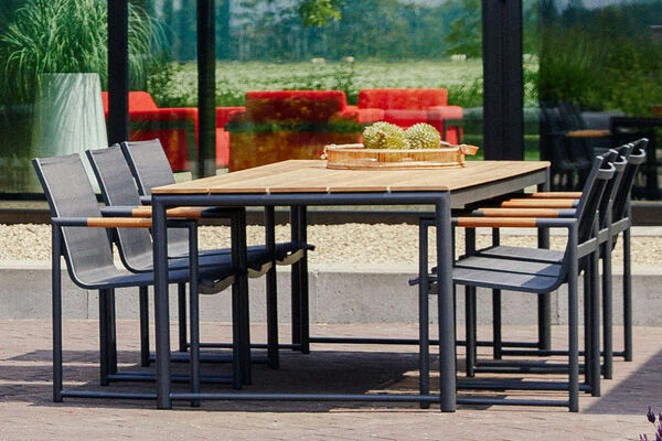 HARTMAN Fontaine Diningsessel, Anthrazit/schwarz, Alu/Teak, 63x59x86cm, FSC-Teak Armlehnen 3 HARTMAN Fontaine Diningsessel, Anthrazit/schwarz, Alu/Teak, 63x59x86cm, FSC-Teak Armlehnen – Bild 3