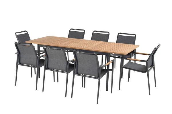 HARTMAN Silencio Ausziehtisch, Xerix/natur, Alu/Teak, 160/220x90cm, Butterfly-Auszug, FSC Teak 3 HARTMAN Silencio Ausziehtisch, Xerix/natur, Alu/Teak, 160/220x90cm, Butterfly-Auszug, FSC Teak – Bild 3