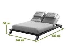 OUTFLEXX Exklusivmodell Blain Doppelliege, Flanelle, Alu/Sunbrella, 222 X 144 X 38 Cm, Inkl. Verstellbarer Rückenlehne -Kettler Verkaufsgeschäft 22851 3.jpg