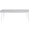 OUTFLEXX Esstisch, Weiß/grau, Alu/Glas In Keramikoptik, 220x100 Cm
