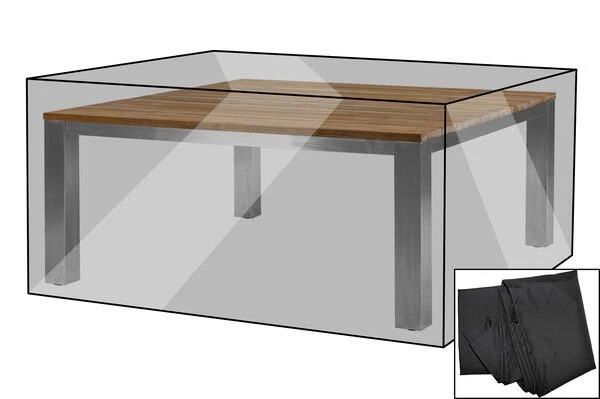 OUTFLEXX Premium Abdeckhaube Für Tische, Schwarz, Polyester, 165 X 165 X 75 Cm, Wasserbeständig, Integriertes Zugband 1 OUTFLEXX Premium Abdeckhaube Für Tische, Schwarz, Polyester, 165 X 165 X 75 Cm, Wasserbeständig, Integriertes Zugband