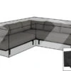 OUTFLEXX Premium Abdeckhaube Für Ecklounge, Schwarz, Z.B. 20454 / 21593 / 20455, 265 X 170 X 65 Cm, Wasserbeständig, Integriertes Zugband