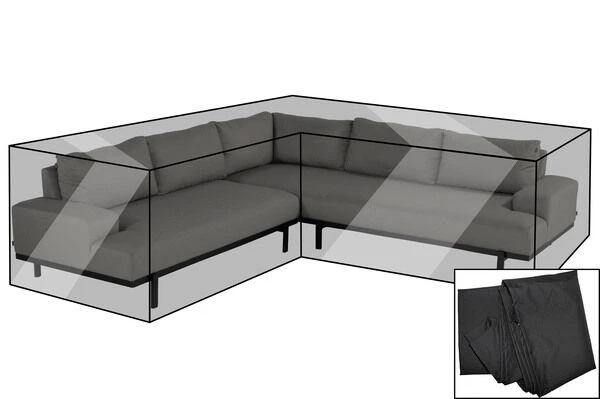 OUTFLEXX Premium Abdeckhaube Für Ecklounge, Schwarz, Z.B. 20454 / 21593 / 20455, 265 X 170 X 65 Cm, Wasserbeständig, Integriertes Zugband 1 OUTFLEXX Premium Abdeckhaube Für Ecklounge, Schwarz, Z.B. 20454 / 21593 / 20455, 265 X 170 X 65 Cm, Wasserbeständig, Integriertes Zugband