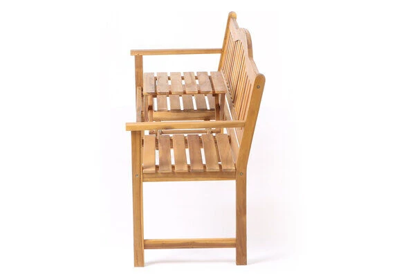 VILLANA Gartenbank, Teakoptik, Akazienholz, 152 X 59 X 86 Cm, 2-3 Personen, Klapptisch-Funktion 2 VILLANA Gartenbank, Teakoptik, Akazienholz, 152 X 59 X 86 Cm, 2-3 Personen, Klapptisch-Funktion – Bild 2