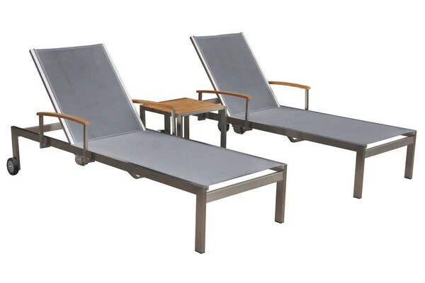 OUTFLEXX Rollliege, Silber, Edelstahl/Textilene, Mit Gasfeder, 195,5x74x35cm 2 OUTFLEXX Rollliege, Silber, Edelstahl/Textilene, Mit Gasfeder, 195,5x74x35cm – Bild 2