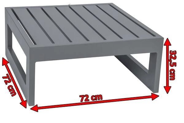 STERN Holly Beistelltisch/Hocker, Graphit, Aluminium, 72x72cm, Quadratisch 2 STERN Holly Beistelltisch/Hocker, Graphit, Aluminium, 72x72cm, Quadratisch – Bild 2