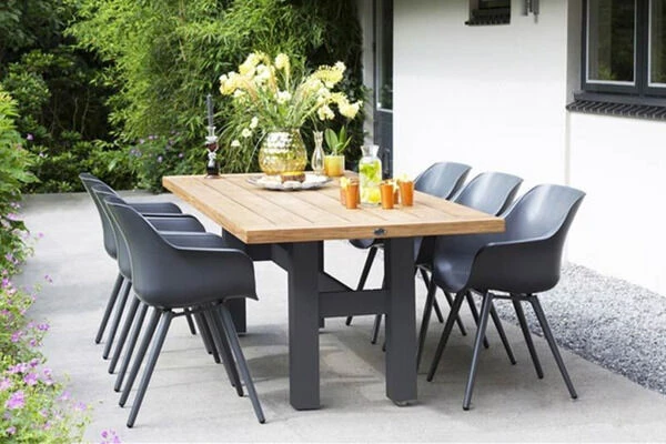 HARTMAN Yasmani Esstisch, Xerix/vintage Brown, Alu/Teak, 240x100cm 2 HARTMAN Yasmani Esstisch, Xerix/vintage Brown, Alu/Teak, 240x100cm – Bild 2