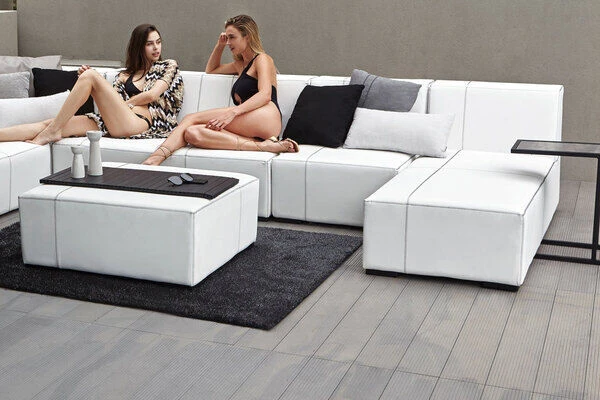 OUTFLEXX Beistelltisch, Schwarz, Aluminium, 32 X 48 X 54 Cm, Perfekt Für Lounges, Keramiktischplatte 2 OUTFLEXX Beistelltisch, Schwarz, Aluminium, 32 X 48 X 54 Cm, Perfekt Für Lounges, Keramiktischplatte – Bild 2