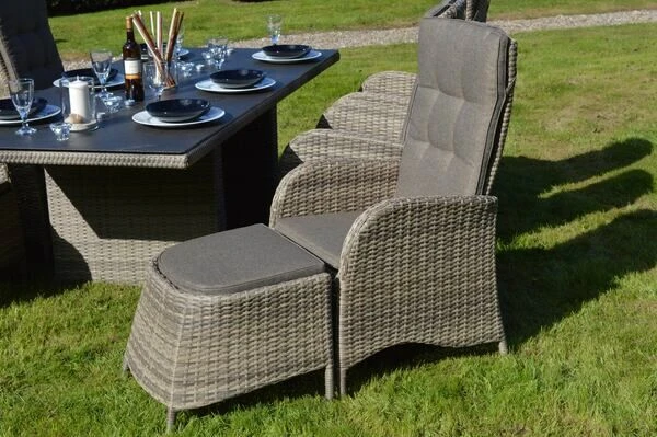 Ploß Rabida Dining Sessel, Champagner-meliert, Polyrattan, Verstellbar, Mit Fußhocker 3 Ploß Rabida Dining Sessel, Champagner-meliert, Polyrattan, Verstellbar, Mit Fußhocker – Bild 3