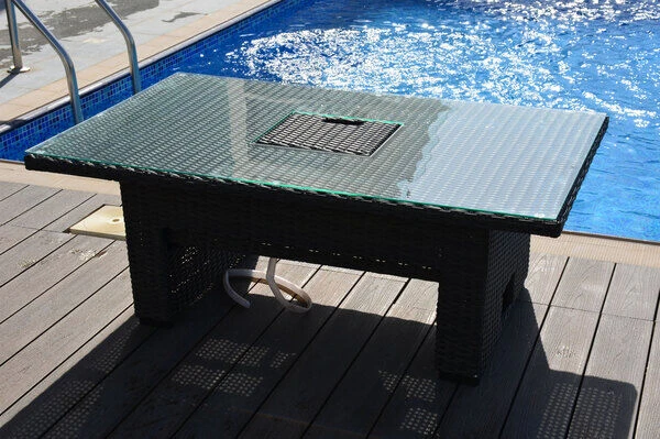 OUTFLEXX Dining Tisch, Grau, Polyrattan, 140x80x53/69cm, Höhenverstellbar 2 OUTFLEXX Dining Tisch, Grau, Polyrattan, 140x80x53/69cm, Höhenverstellbar – Bild 2