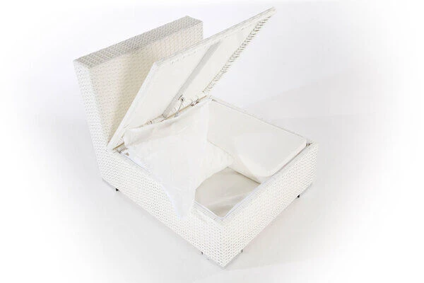 OUTFLEXX Mittelelement, Weiß, Polyrattan, Inkl. Polster, Wasserfeste Kissenbox 2 OUTFLEXX Mittelelement, Weiß, Polyrattan, Inkl. Polster, Wasserfeste Kissenbox – Bild 2