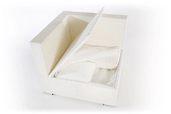 OUTFLEXX Eckelement, Weiß, Polyrattan, Inkl. Polster Und Kissen, Wasserfeste Kissenbox 2 OUTFLEXX Eckelement, Weiß, Polyrattan, Inkl. Polster Und Kissen, Wasserfeste Kissenbox – Bild 2