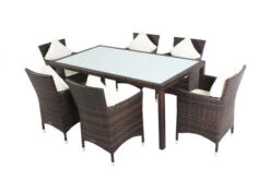 OUTFLEXX Esstisch, Braun-marmoriert, Polyrattan, 180x100cm, Weiße Innenliegendes Glasplatte -Kettler Verkaufsgeschäft 3 10635.jpg