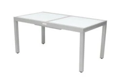 VILLANA Ausziehtisch, Silber/weiß, Alu/Sicherheitsglas, 160/220x90 Cm, Flügelmechanismus -Kettler Verkaufsgeschäft 3 13395 2.jpg