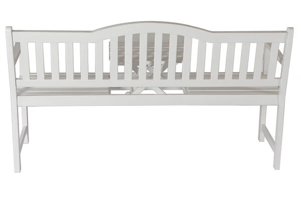 VILLANA Gartenbank, Weiß, Akazienholz, 152 X 59 X 86 Cm, 2-3 Personen, Klapptisch-Funktion 8 VILLANA Gartenbank, Weiß, Akazienholz, 152 X 59 X 86 Cm, 2-3 Personen, Klapptisch-Funktion – Bild 8
