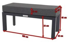 VILLANA Hocker / Fußablage, Schwarz/grau Meliert, Alu/Polyester, 100 X 46 X 46 Cm, Inkl. Kissen -Kettler Verkaufsgeschäft 3 16471.jpg