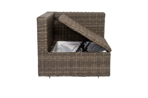 OUTFLEXX Eckelement Rechts, Grau, Polyrattan, 82 X 82 X 70 Cm, Verstellbare Sitzfläche, Wasserfeste Kissenbox 3 OUTFLEXX Eckelement Rechts, Grau, Polyrattan, 82 X 82 X 70 Cm, Verstellbare Sitzfläche, Wasserfeste Kissenbox – Bild 3