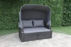 OUTFLEXX Fontana Loungebett, Grau, Polyrattan, Doppel-halbrund, Mit Unterschiebbaren Hockern, Dach Klappbar -Kettler Verkaufsgeschäft 3 18545.jpg