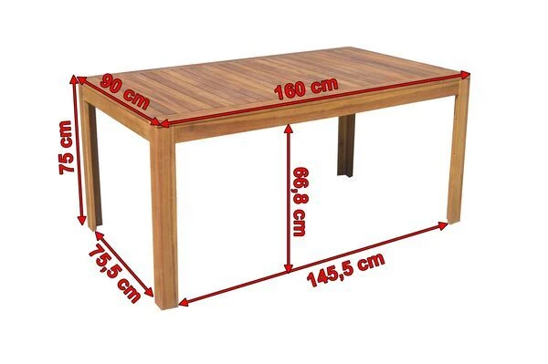 OUTFLEXX Esstisch, Natur, FSC-Akazienholz, 160 X 90 Cm 3 OUTFLEXX Esstisch, Natur, FSC-Akazienholz, 160 X 90 Cm – Bild 3