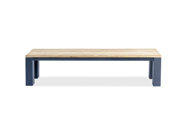 OUTFLEXX Oxford Bank, Dark Grey/natur, Alu/recycled FSC®-Teak, 190x40x45cm, Rustikal Gebürstet 3 OUTFLEXX Oxford Bank, Dark Grey/natur, Alu/recycled FSC®-Teak, 190x40x45cm, Rustikal Gebürstet – Bild 3