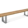 OUTFLEXX Bank, Natur, Edelstahl & Recycled FSC-Teak, 200x40x45cm, Baumkante