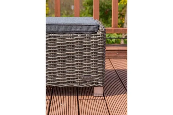 OUTFLEXX Hocker, Grau, Polyrattan, 54 X 63 X 41 Cm, Inkl. Polster 4 OUTFLEXX Hocker, Grau, Polyrattan, 54 X 63 X 41 Cm, Inkl. Polster – Bild 4