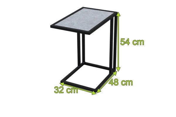 OUTFLEXX Beistelltisch, Schwarz, Aluminium, 32 X 48 X 54 Cm, Perfekt Für Lounges, Keramiktischplatte 3 OUTFLEXX Beistelltisch, Schwarz, Aluminium, 32 X 48 X 54 Cm, Perfekt Für Lounges, Keramiktischplatte – Bild 3
