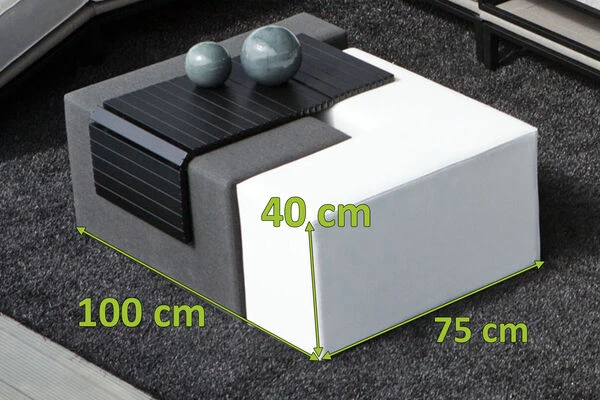 OUTFLEXX Jigsaw Loungetisch, Natte White/sooty, Alu/Sunbrella, 150 X 100 X 42 Cm, Individuell Aufstellbar, Verschiedene Stellmöglichkeiten 3 OUTFLEXX Jigsaw Loungetisch, Natte White/sooty, Alu/Sunbrella, 150 X 100 X 42 Cm, Individuell Aufstellbar, Verschiedene Stellmöglichkeiten – Bild 3