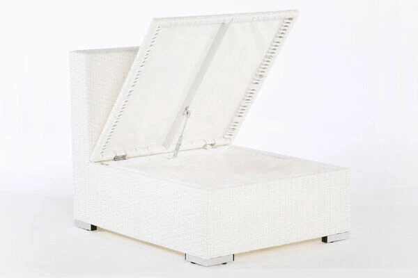 OUTFLEXX Mittelelement, Weiß, Polyrattan, Inkl. Polster, Wasserfeste Kissenbox 3 OUTFLEXX Mittelelement, Weiß, Polyrattan, Inkl. Polster, Wasserfeste Kissenbox – Bild 3