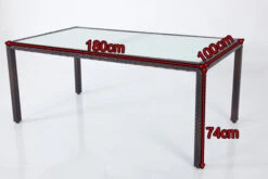 OUTFLEXX Esstisch, Braun-marmoriert, Polyrattan, 180x100cm, Weiße Innenliegendes Glasplatte -Kettler Verkaufsgeschäft 4 10635.jpg