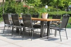 HARTMAN Raffaelo Stapelsessel, Xerix/anthrazit, Alu/Textilene, Mit FSC-Teak-Armlehnen -Kettler Verkaufsgeschäft 4 11666 2.jpg